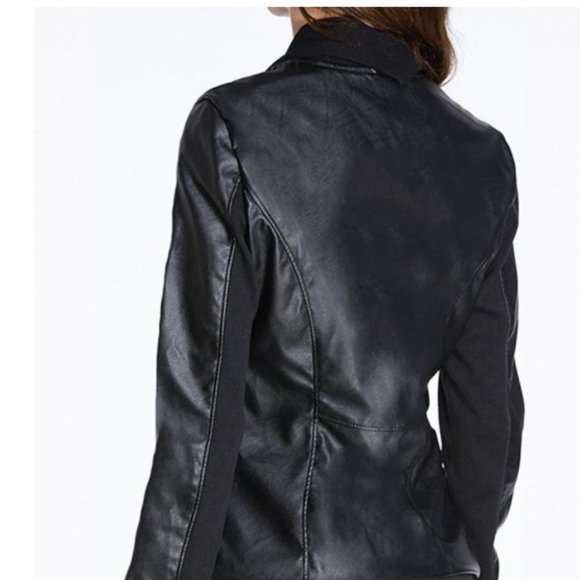 Vegan Leather Blank NYC DRAPED LEATHER JACKET - Picture 10 of 10